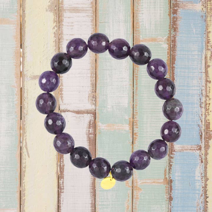 Luxury Sterling Silver Faceted Amethyst Bracelet for wholesale by BellaMira Home