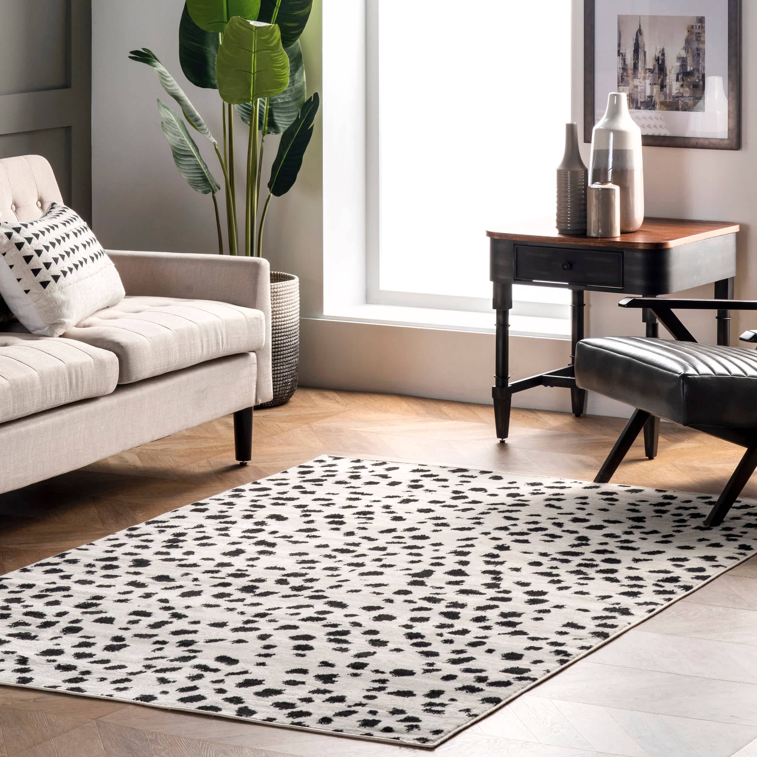 Beige Tapis imprimé léopard Brooks en vente sur Faire0