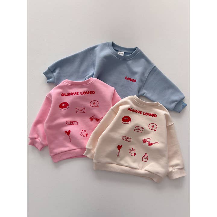 At Noon Always Loved Sweatshirt (6m-6y) - 3 Colors for wholesale by At Noon