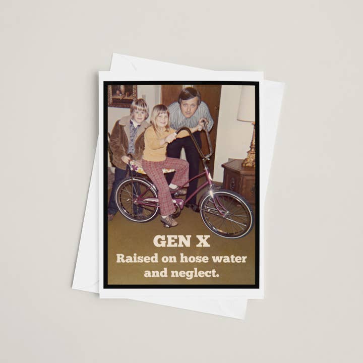Raven's Rest Studio - Wholesale Everyday Greeting Card - Vintage 70s Greeting Card. Gen X Raised On Hose Water...3