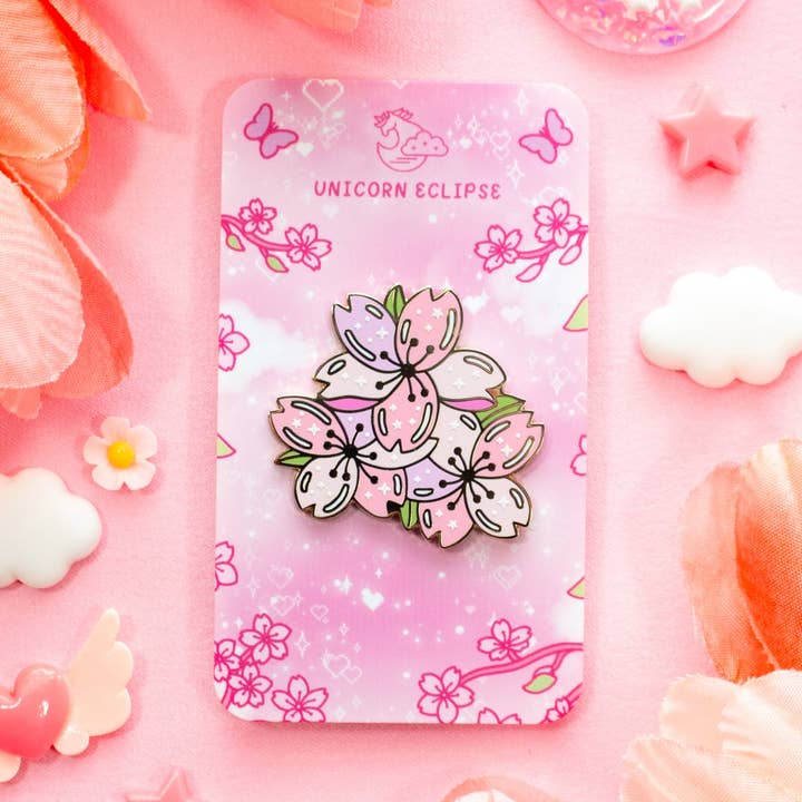 Sakura Enamel Pin for wholesale by Unicorn Eclipse
