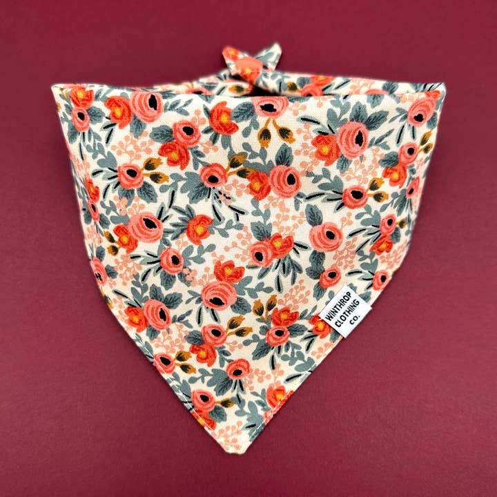 Rose Dog Bandana for wholesale by Winthrop Clothing Co.