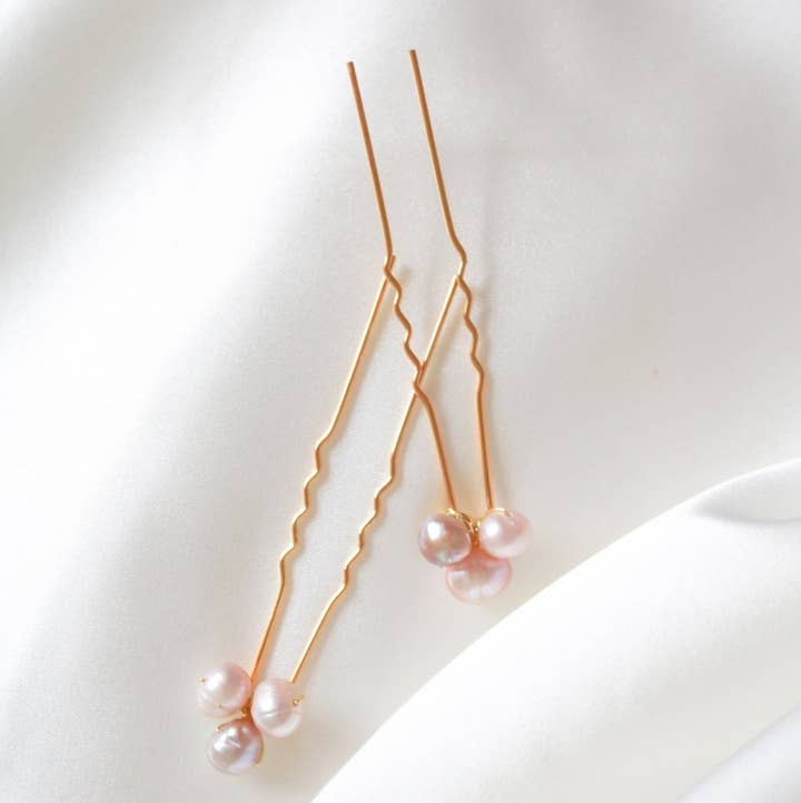 Miss Foxine Couture - Wholesale Hair Pin - Hayley Fresh Water Pearl Hairpin in Blush0