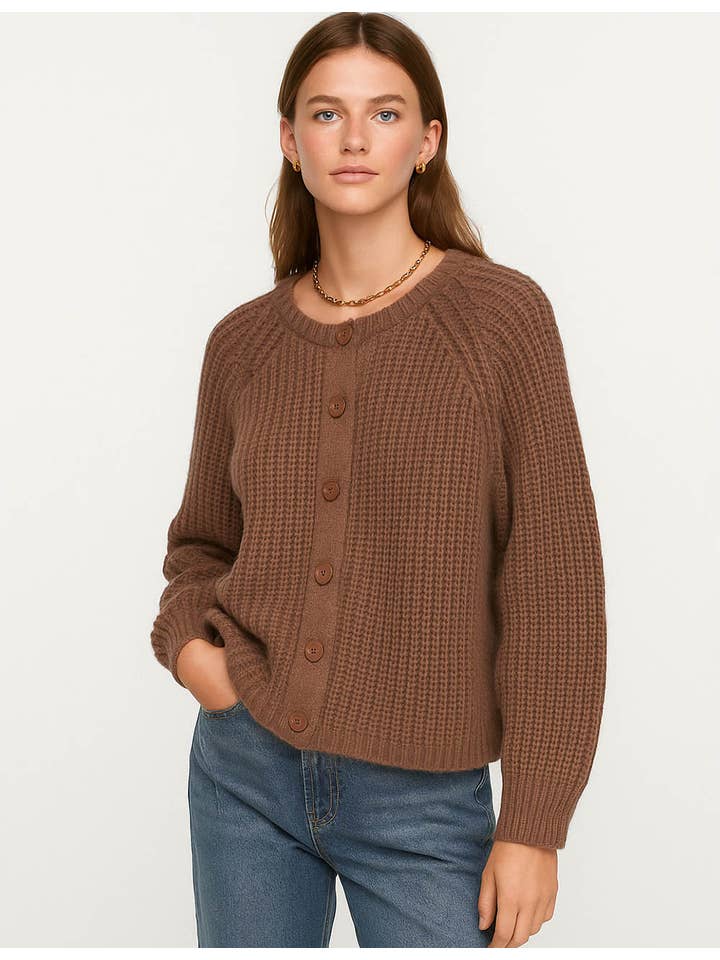 Sweetkama - Wholesale Cardigan - Women's - Ladies Solid Color Ribbed Knit Button Front Crop Cardigan5