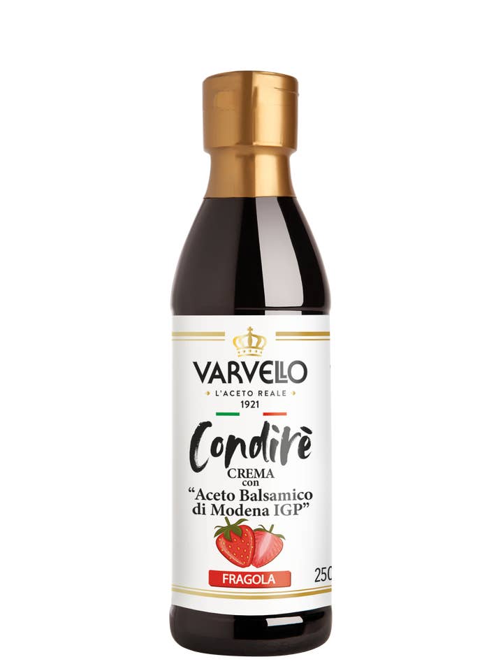 Balsamico-crème - met Aardbei voor wholesale door Varvello "the Royal Vinegar" since 1921