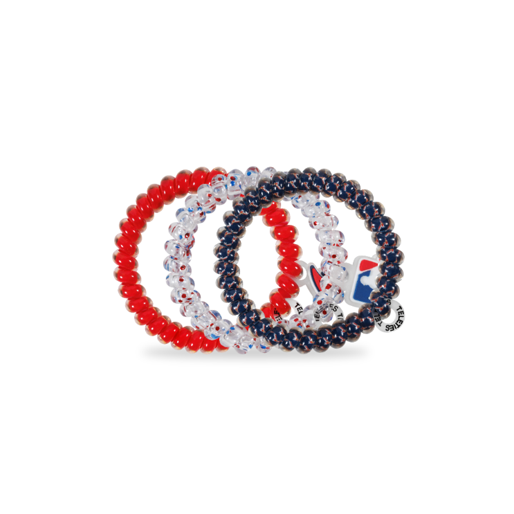 TELETIES - Wholesale Hair Tie - Spiral Hair Coils | Small | Atlanta Braves Hair Ties1