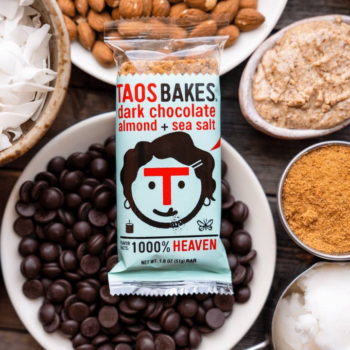 Dark Chocolate + Almond Sea Salt | Snack Bars | 1.8oz VEGAN for wholesale by Taos Bakes