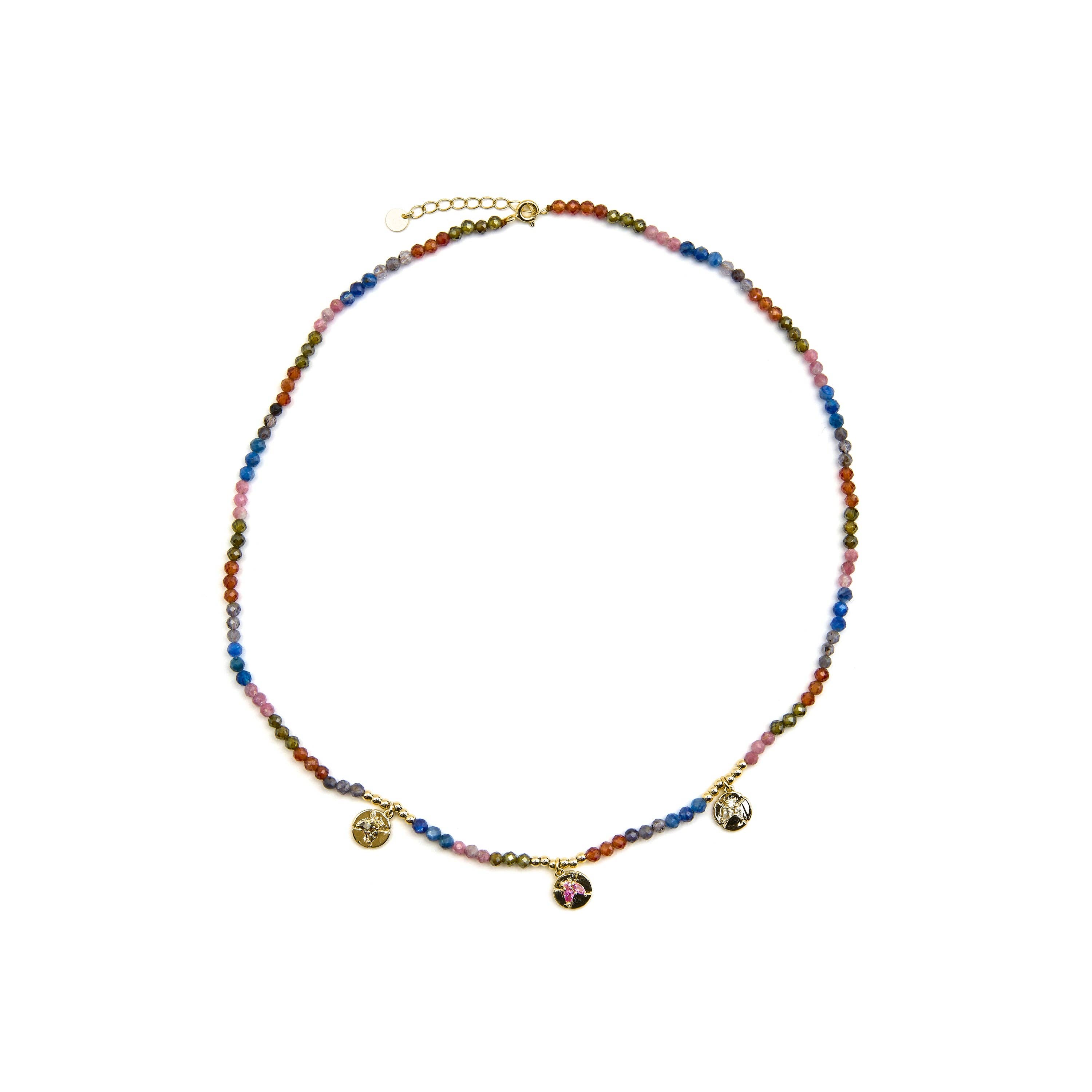 Luxenter – Großhandel Halsband/Collier – Luxenter Halskette aus 925er Sterlingsilber und mehrfarbigem Kristall, 18k vergoldet - Ufore1