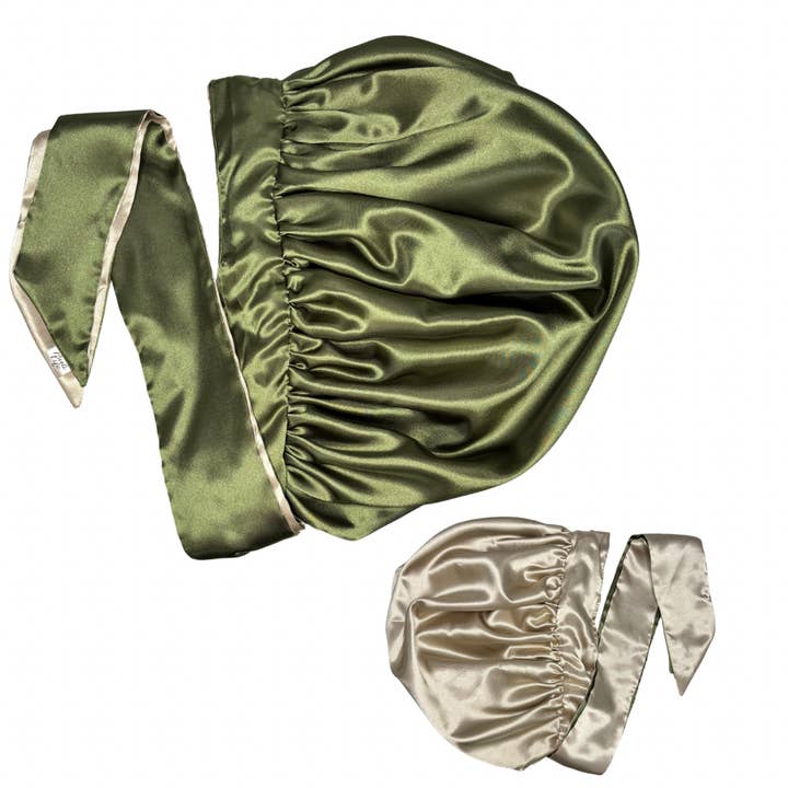 Olivengrøn & Beige Slips Hætte for engroshandel hos Buli Life