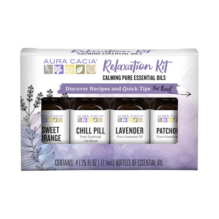 Aura Cacia - Wholesale Essential Oil - Relaxation Kit, 100% Pure Essential Oils|4 Calming Aromas
