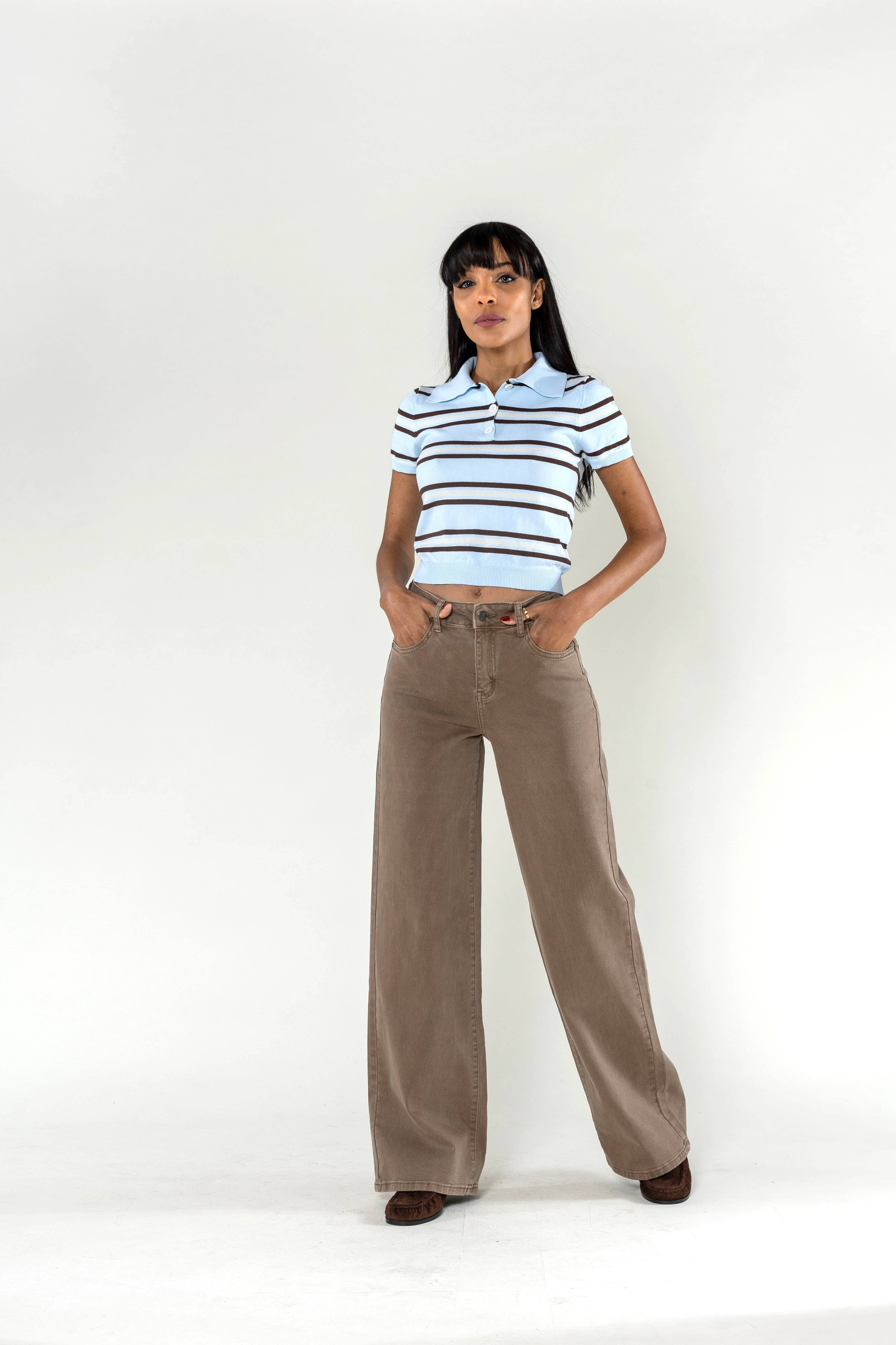 Nina Carter - Wholesale Jeans - Women's - Wide leg jeans Nina Carter stretch color J25120