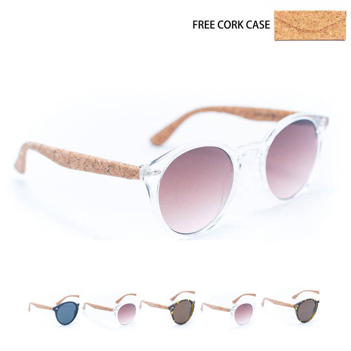 Meninas Bonitas Cork - Wholesale Sunglasses - Women's - Women's Cork Sunglasses with UV Protection Lenses(Including11
