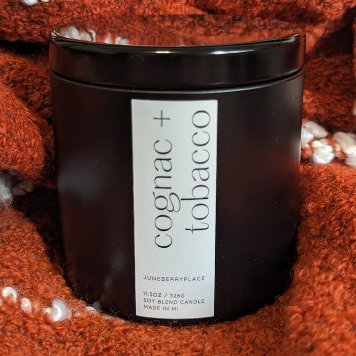 Cognac + Tobacco Wood Wick, Wholesale Candles Fall, Soy Wax for wholesale by juneberryplace home fragrances - Candles, Diffusers & Sprays