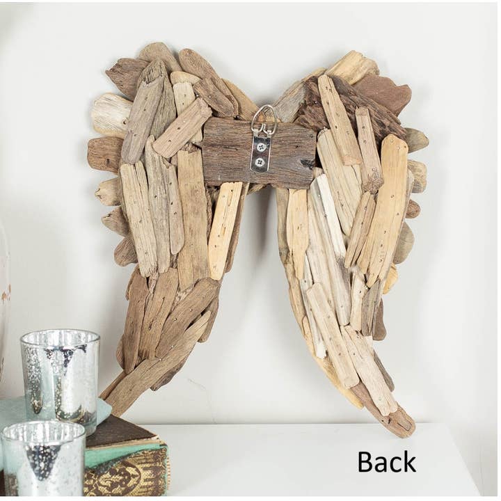 Factory Direct Craft - Vente Décorations de table - Ailes d'ange en bois rustique naturel fait main - 12" x 12"
