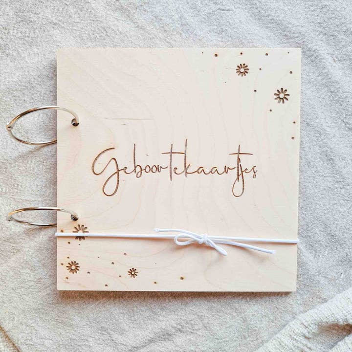 Pacote de Madeira | Cartões Nascimento 20 X 20 Cm Flores por atacado de Fien & Feau
