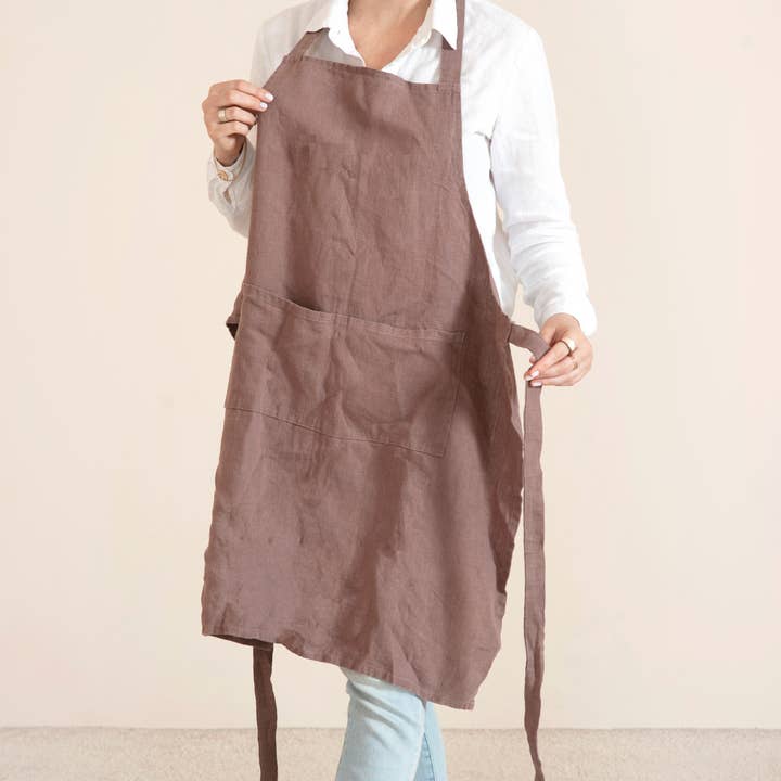 LinenQ – Engroshandel Forklæde – Linnedforklæde med lommer i forskellige farver2