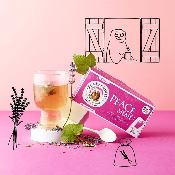 Les 2 Marmottes - Vente Thés santé/détox - Infusion feuille de cassis & lavande : tisane Peace Mémé1