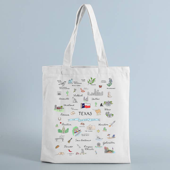 Texas Tote Bag for wholesale by The Write Occasion Calligraphy
