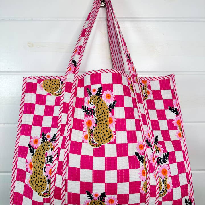 Folklore Couture - Wholesale Tote Bag - Women's - Quilted Tote Bag | Jaguar Print Tote | Large Shopping Tote