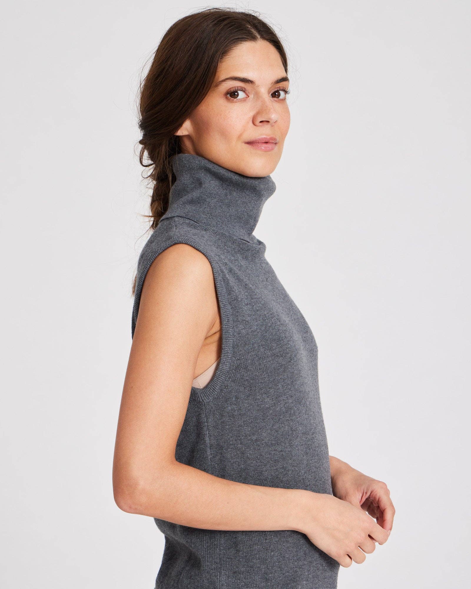 gai-lisva - Wholesale Knit Top - Women's - Tanja Knit Top GOTS 243975 - Dark Grey Melangè3