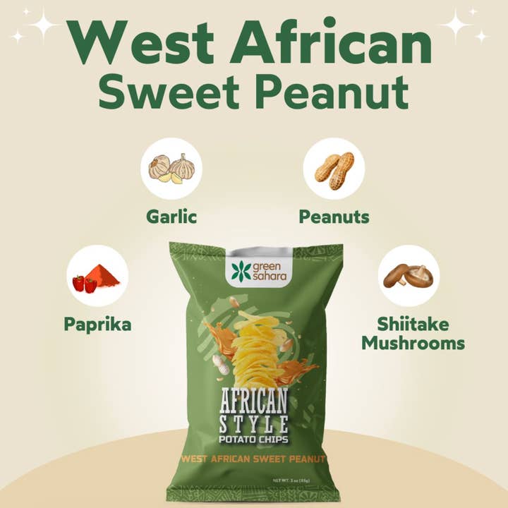 Green Sahara - Wholesale Chips - Gourmet West African Sweet Peanut Potato Chips 2