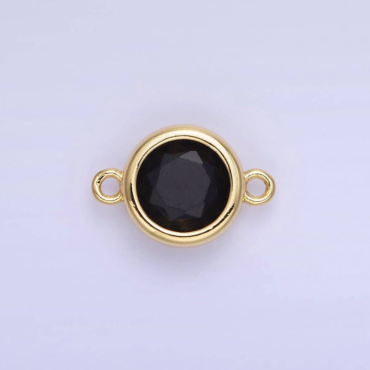 Aim Eternal - Wholesale Individual Charm/Pendant - 14K Gold Filled Birthstone CZ Round Bezel Connector | G937 - G94410