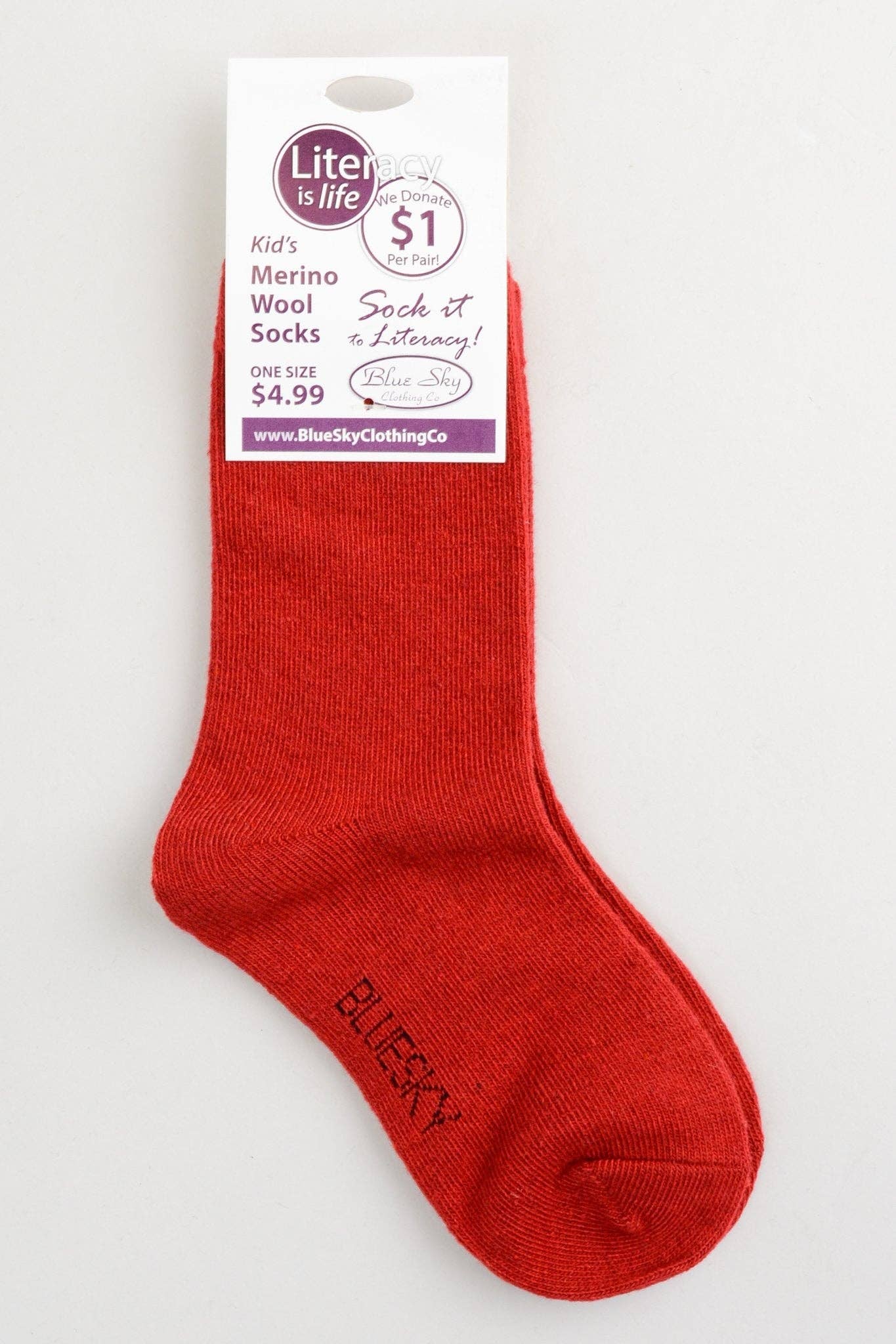 Blue Sky Clothing Co LLC – wholesale Socks – Child – Little Ones' Merino Wool Socks for Literacy7