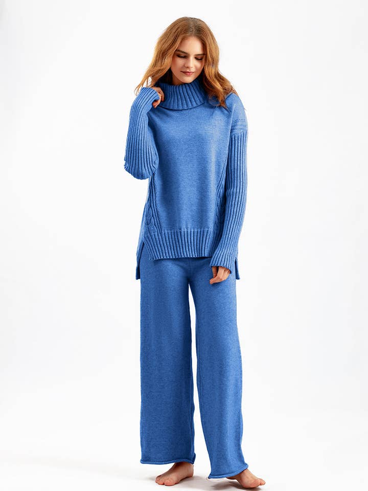 Dipped Shop - Wholesale Lounge Set - Women's - 2+ Loose High Collar Knit Sets DPSP132013