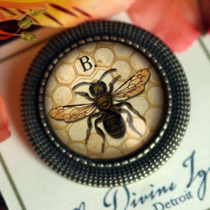 Honey or Worker Bee Brooch for wholesale by The Divine Iguana