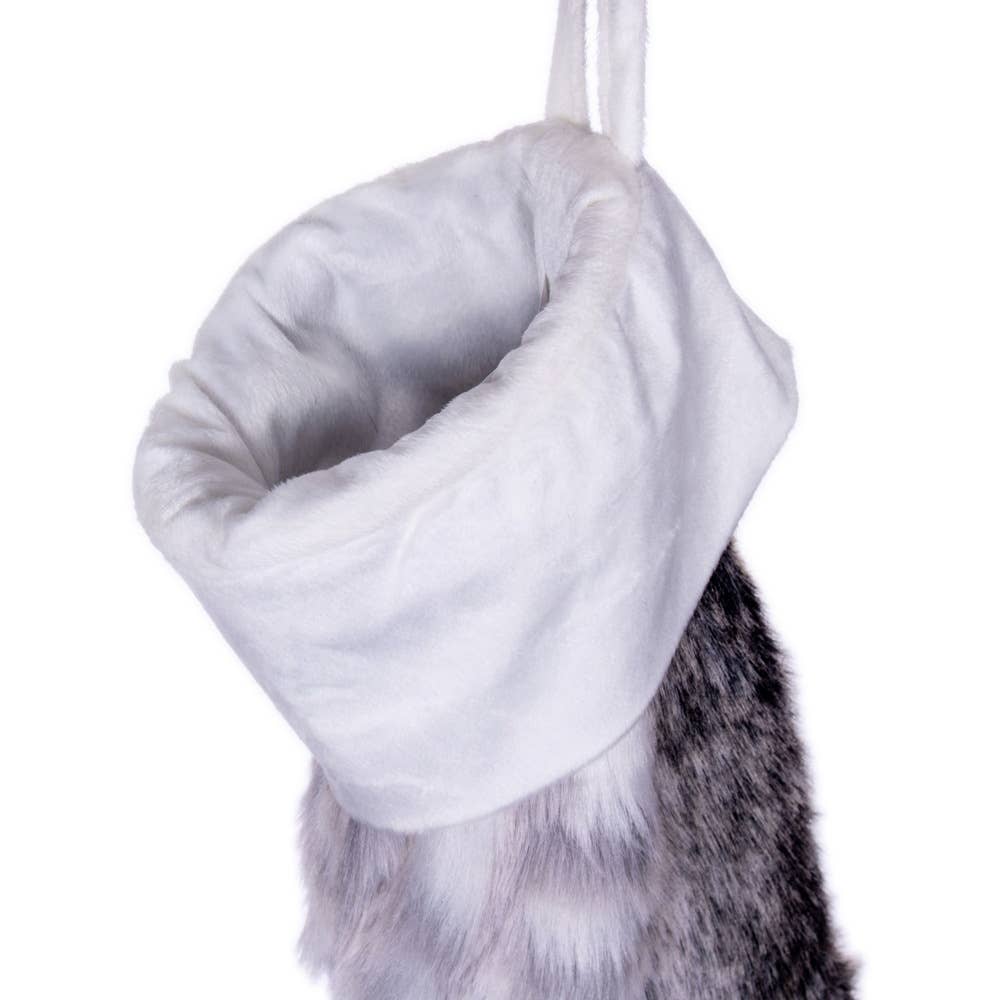 White Vickerman 20"x8" Arctic Faux Fur Stocking for wholesale on Faire1