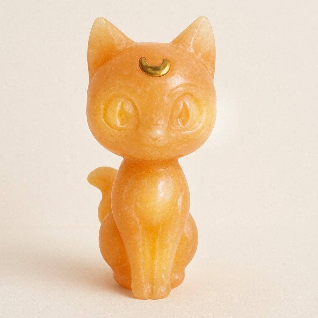 Light Breeze Candle Co. - Vente Figurine décorative - Figurines de chat en pierres précieuses artisanales Pierres spirituelles pour la décoration intérieure4