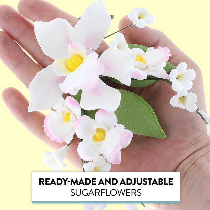 Global Sugar Art - Wholesale Artificial Flowers - Orchid Sugar Cake Flower Sprays, Pink Cymbidium Orchid Spray, by Global Sugar Art2