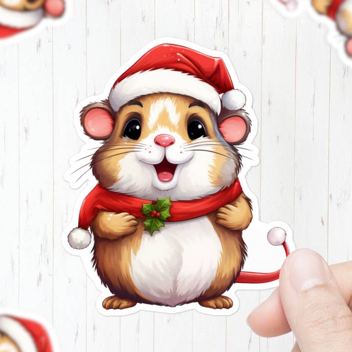 Christmas Mouse Sticker for wholesale by Mystical Clarity