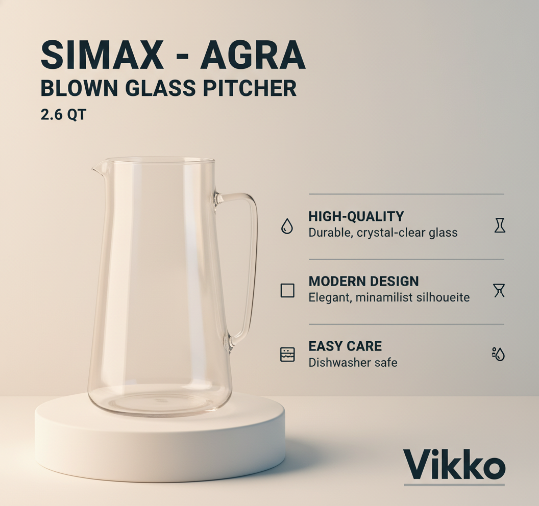 Kadra Kitchenware - Venta al por mayor Jarros - Simax - Agra, jarra de vidrio soplado, 2,5 litros3