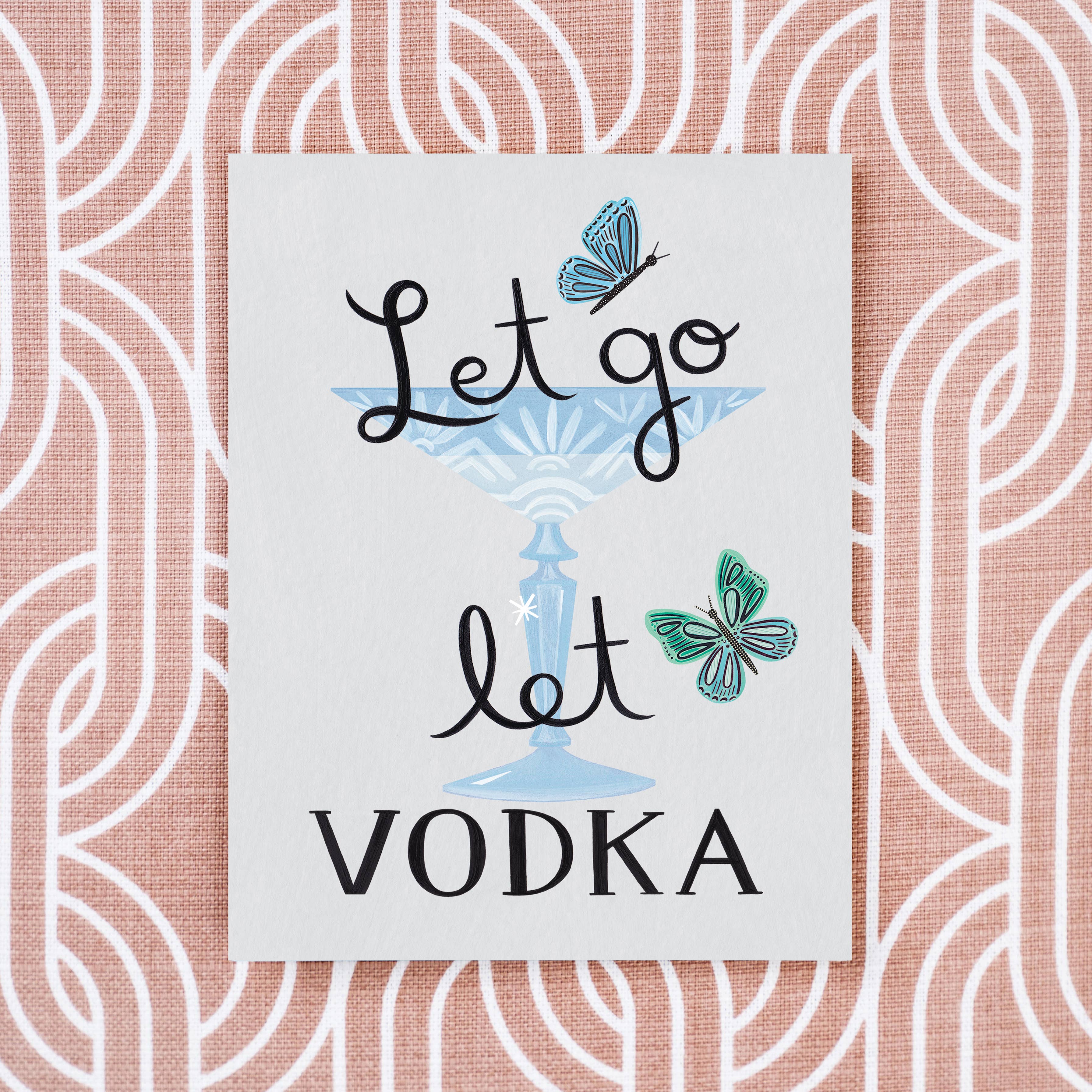 Girl w/ Knife - Venta al por mayor Tarjetas de felicitación - Let Go Let Vodka - Tarjeta de felicitación1