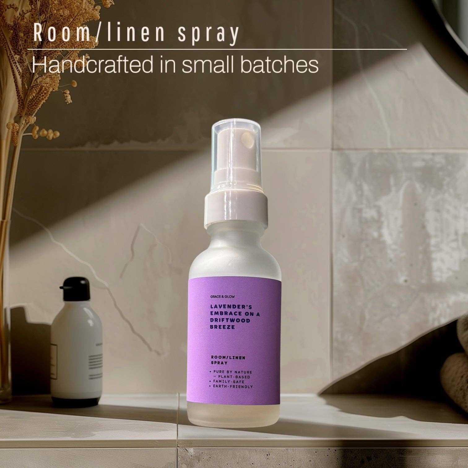 Kendranique's Creations - Wholesale Room & Linen Spray - Grace & Glow Room & Linen Spray | Core Collection | Lavender's Embrace on a Driftwood Breeze6