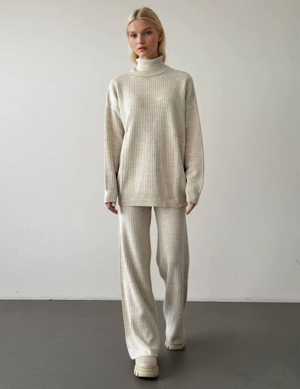 Anaz - Wholesale Lounge Set - Women's - Ribbed Turtleneck Set0