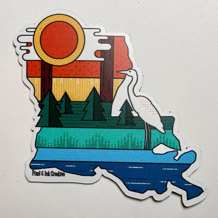 Louisiana Layers 3" Flexible Magnet for wholesale by Pixel & Ink Creative