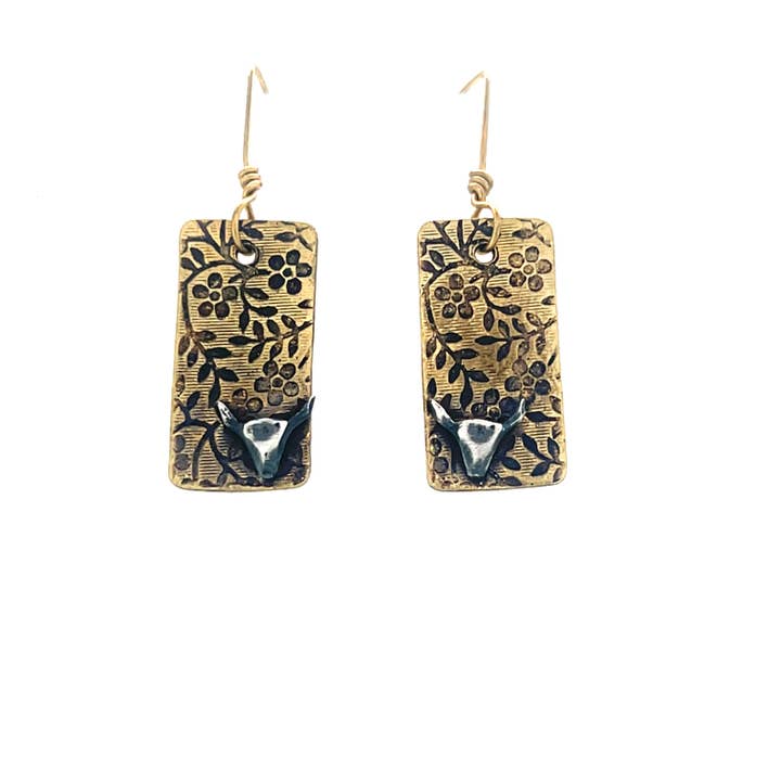 Boucles d'oreilles florales Toro pour la vente par Pattie Parkhurst Jewelry