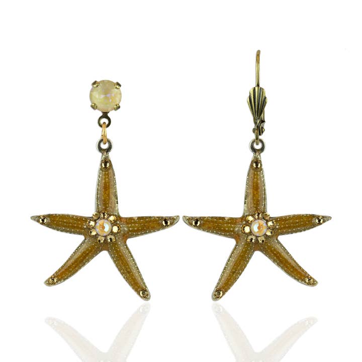Boucles d'oreilles Astro Crystal Starfish pour la vente par Anne Koplik Designs, Inc.