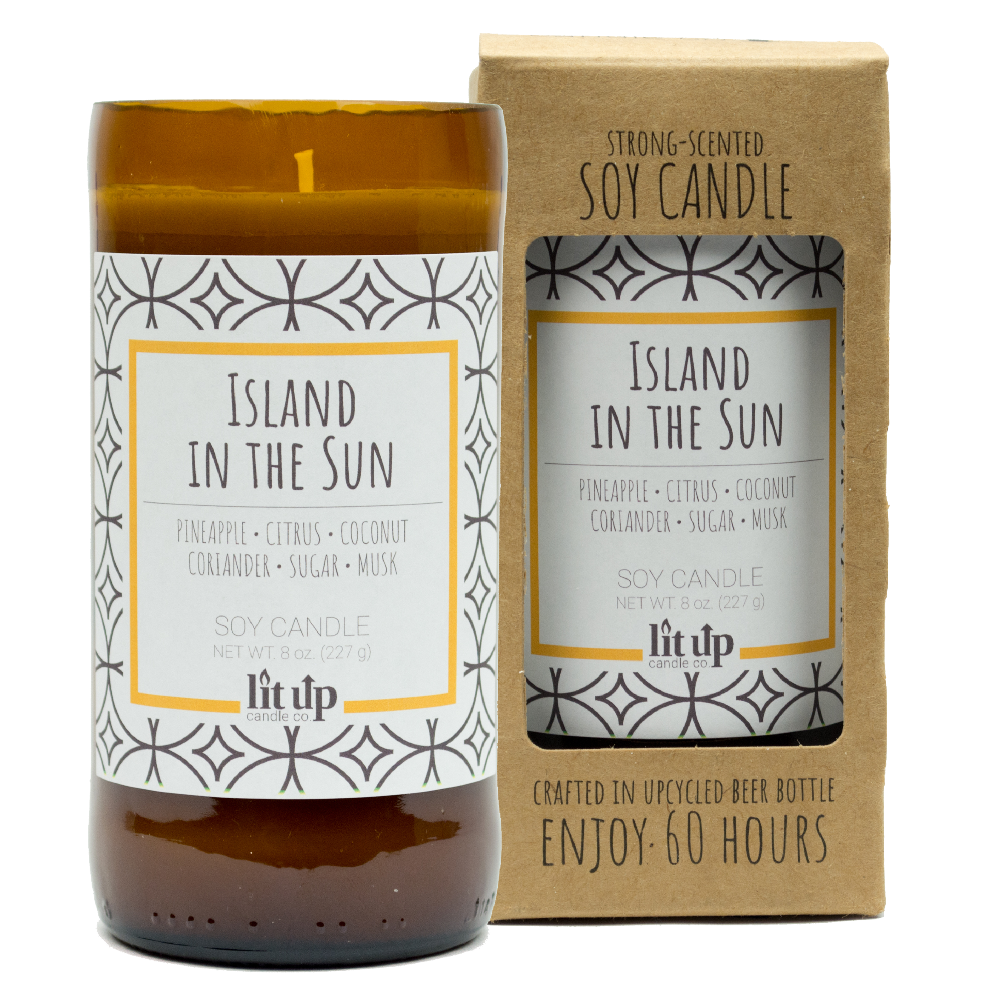 Lit Up Candle Co. – wholesale Jar/filled candle – 8-PACK 8 oz. scented soy candles in upcycled beer bottles3