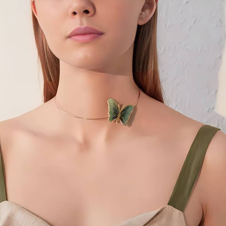 Embroidered Butterfly Elegant Simple Choker DP25A773 for wholesale on Faire