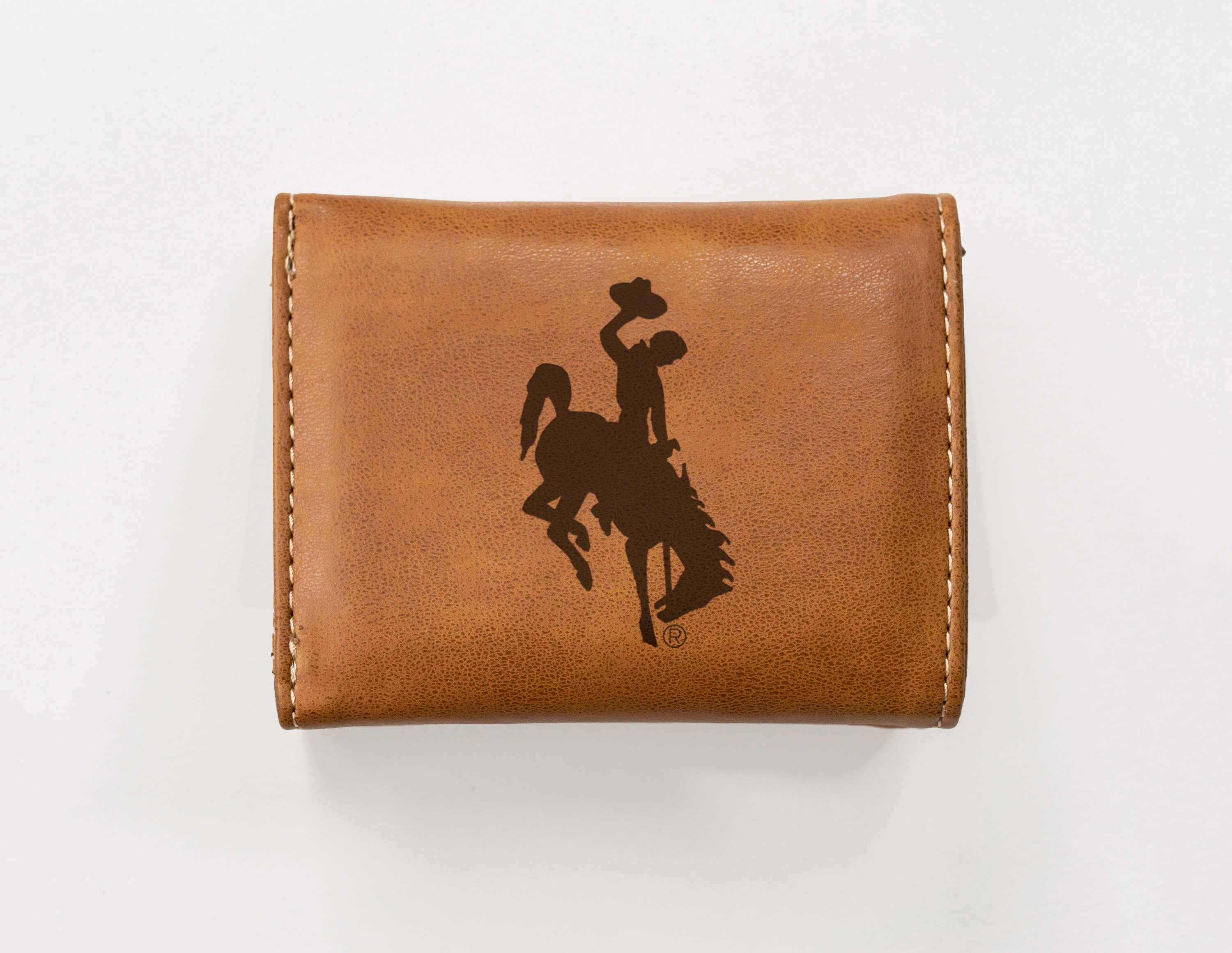 Rico Industries - Wholesale Wallet - Men's - Wyoming Cowboys Laser Engraved Trifold Wallet, Brown3