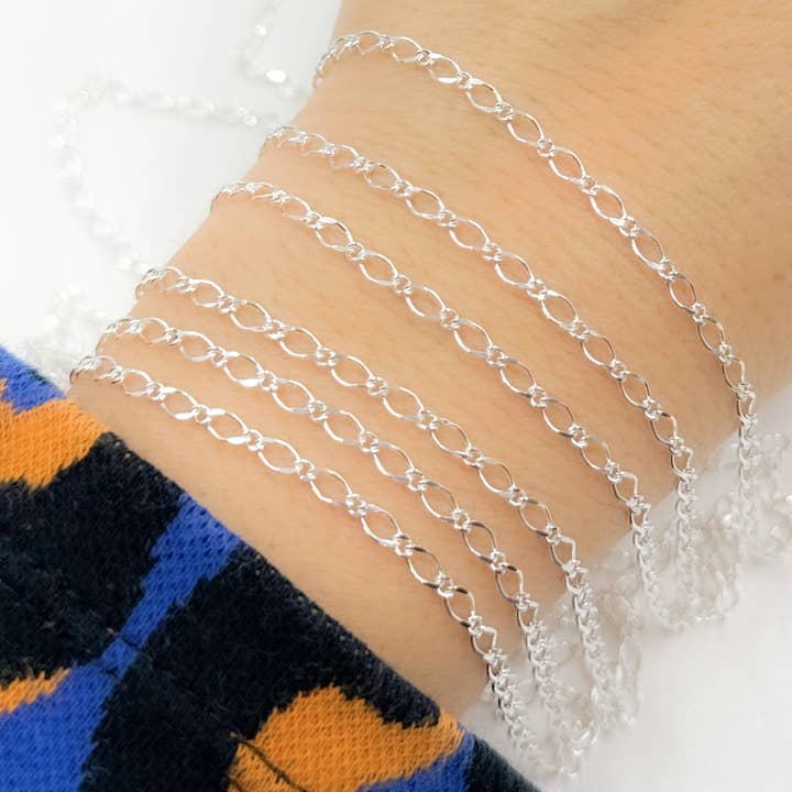 Jewels & Chains – wholesale Kedjehalsband – V230SS. Lång och kort länk kedja i sterlingsilver