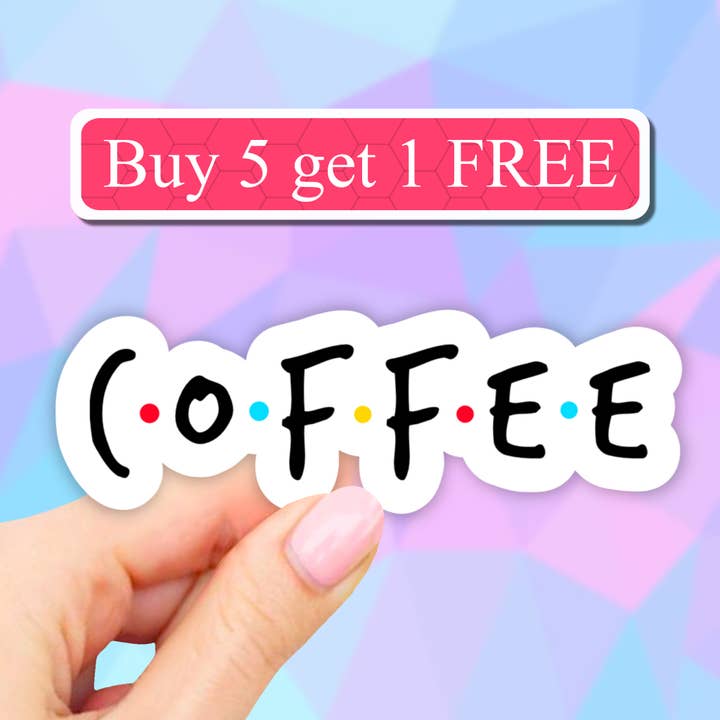 Autocollant en forme de café, autocollants But First Coffee, autocollant pour ordinateur portable pour la vente par Neya Sticker Shop