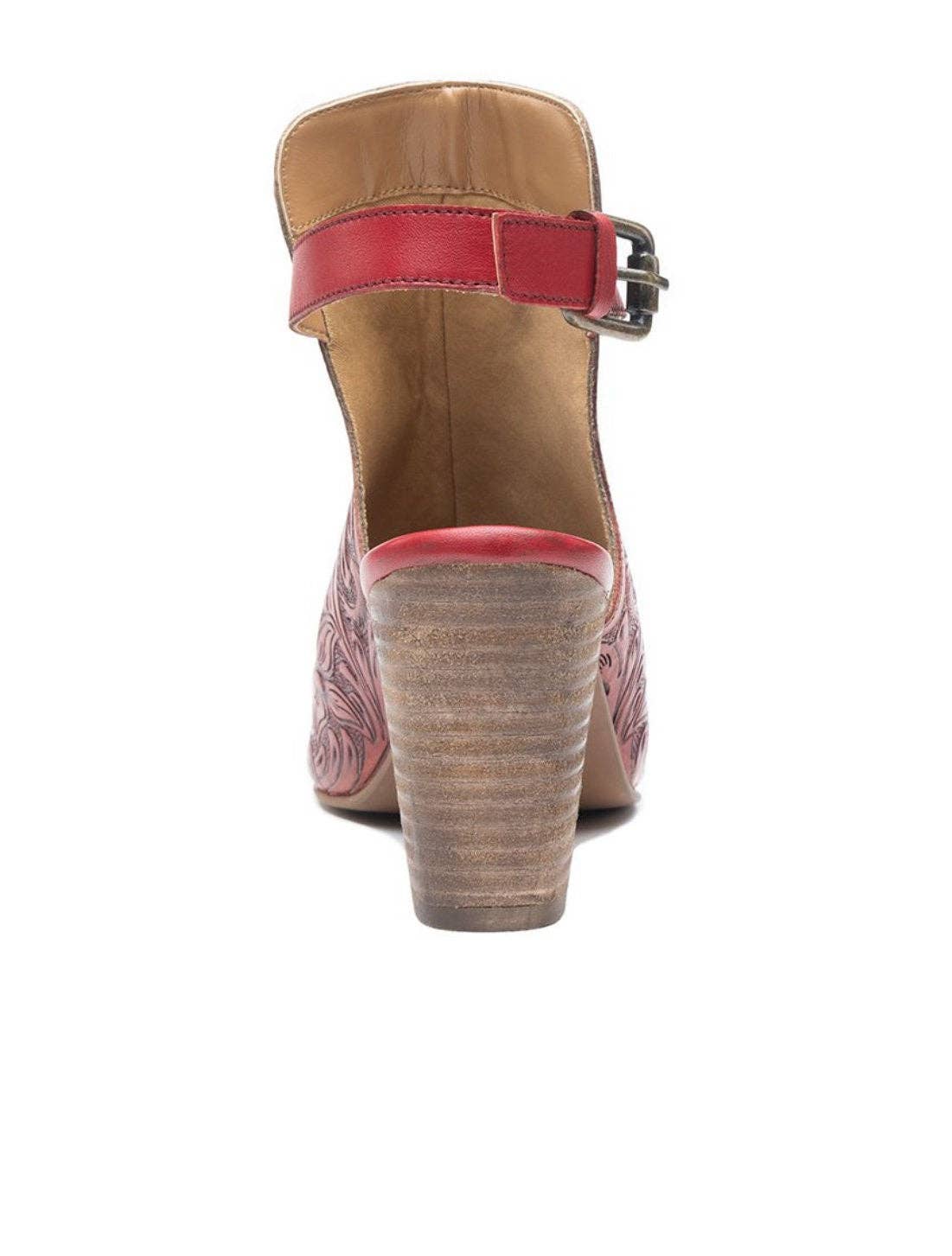 The Sterling Gypsy - Wholesale High Heels - Women's - Red Tooled Leather Heels Sandals, Dress Shoes, High Heels, Western sandals, Wedding, Prom Shoes3