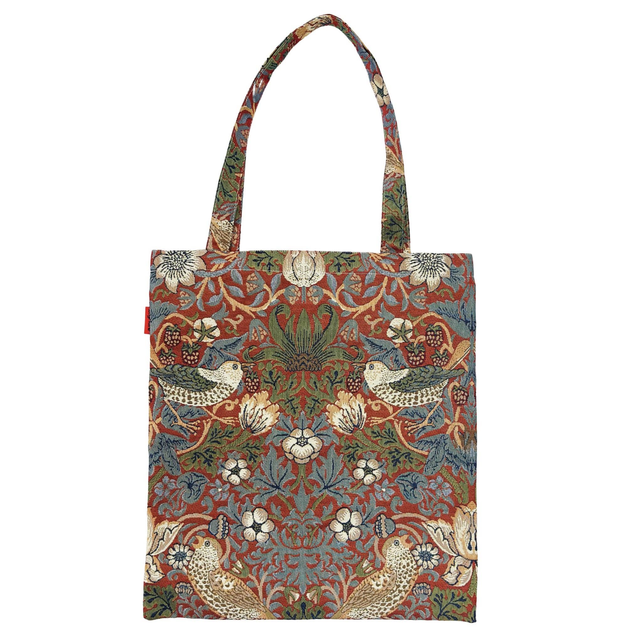 Signare Tapestry – wholesale Bärkasse - Unisex – William Morris Strawberry Thief Red - Flat Väska0