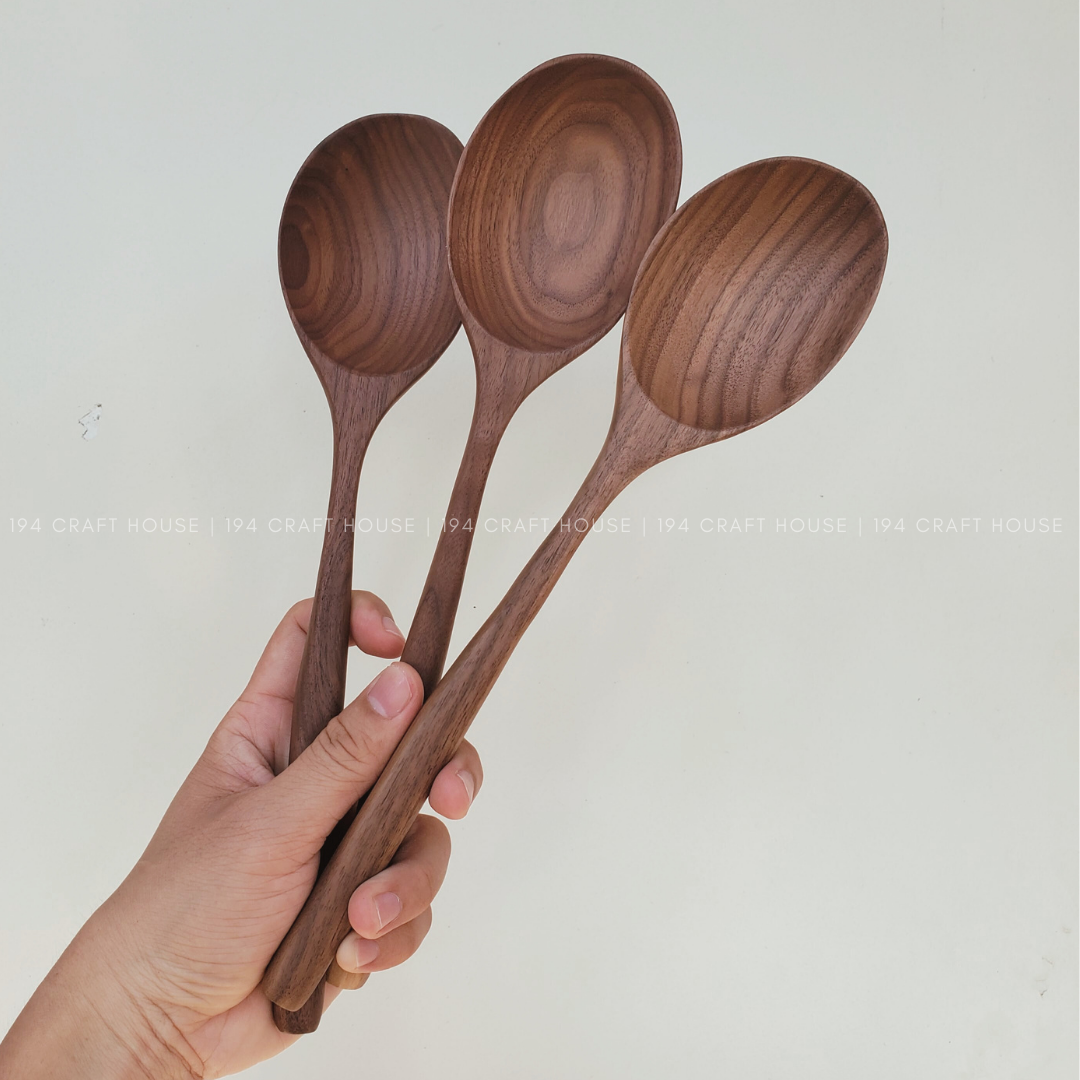 194 Craft House - Wholesale Serving Utensil - Large Walnut Wooden Spoon - Kitchen Serving Utensils12