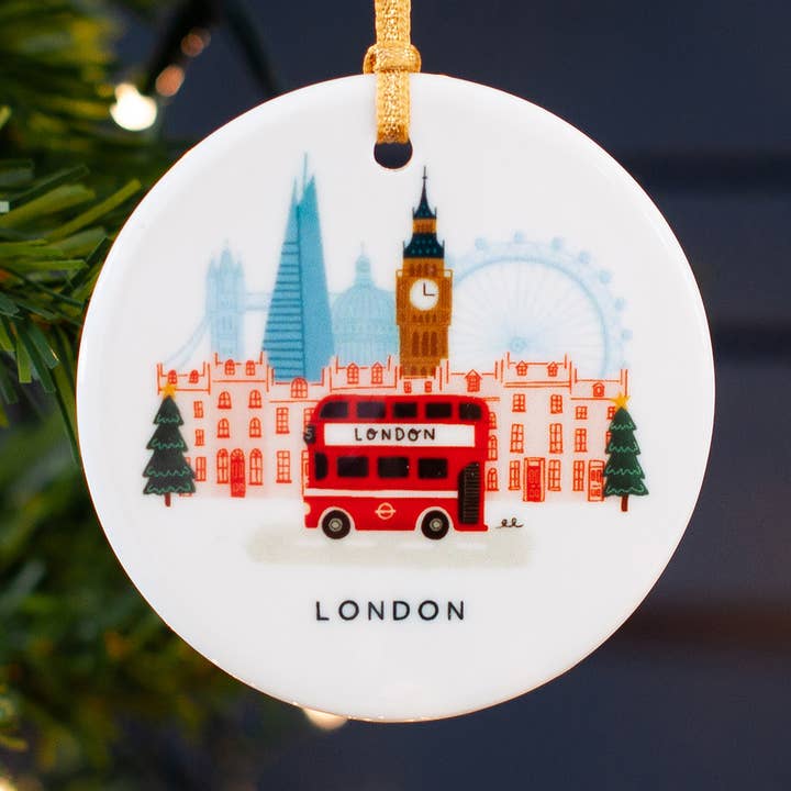 London Ceramic Christmas Ornament for wholesale by Kimberley Rose Studio