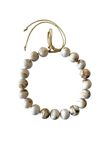 Chunky Beaded Necklace - Caramel Swirl for wholesale by KMs GEMs